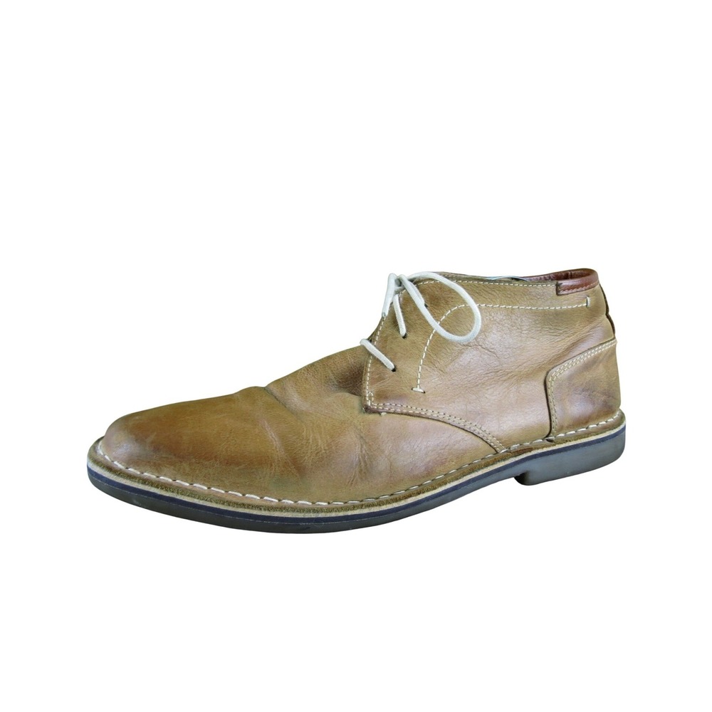 Steve Madden Mens Hestonn Tan Leather Chukka Ankle Boots‎ 10 Lace Up